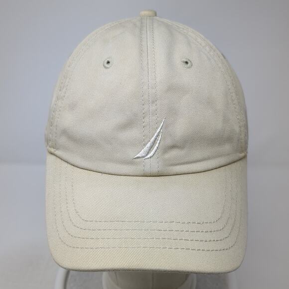 Nautica Slideback Baseball Cap Beige One Size Adjustable Embroidered 6 Panel - Picture 2 of 9